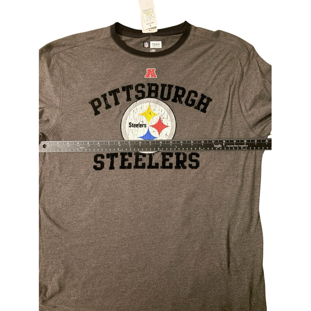 Pittsburgh Steelers Long Sleeve Shirt Mens M Gray NFL Team Apparel NWT
